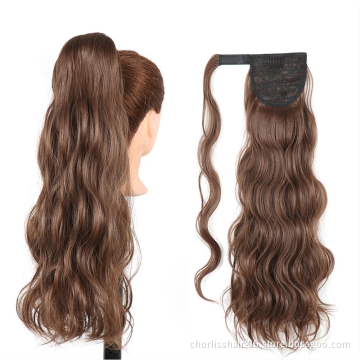 Factory Price Top quality Different Color Chorliss For Kids Water Wave Ponytail Synthetic Wrap Around Ponytails Hair Extensions